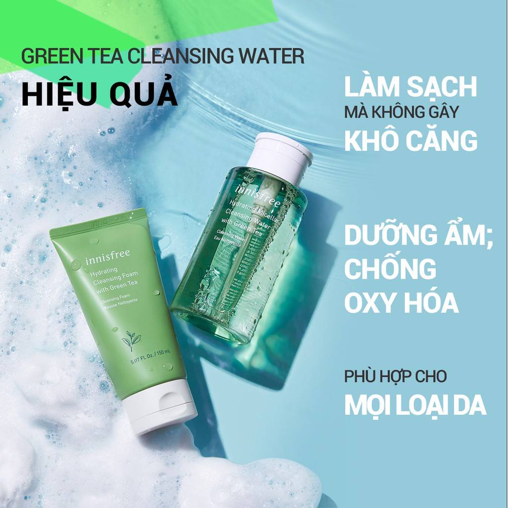 Nước Tẩy Trang Innisfree Green Tea Cleansing 300ml - Nước Làm Sạch Sâu Và Tẩy Trang Cho Da Nhạy Cảm