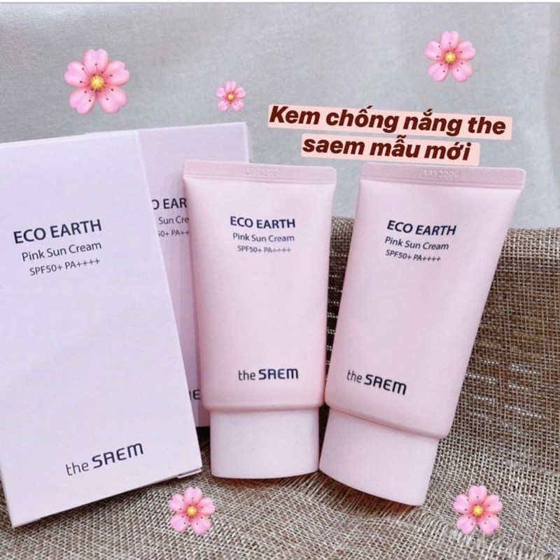 Kem Chống Nắng 💖FREESHIP💖 Kem chống nắng The Saem Eco Earth Power Pink 50ml