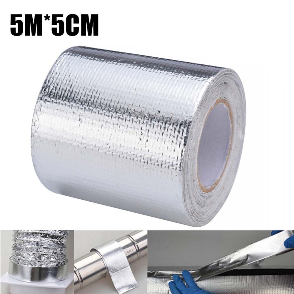 Cuộn băng keo sợi thủy tinh cách nhiệt dài 5m tự dính bảo vệ ống xả xe hơi/xe máy