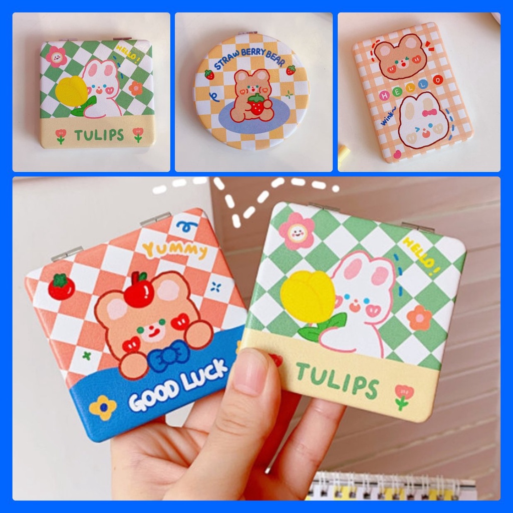 Gương cute 2 mặt bỏ túi nhỏ xinh Hàn Quốc đáng yêu - quà tặng bạn gái ngày lễ đẹp ý nghĩa