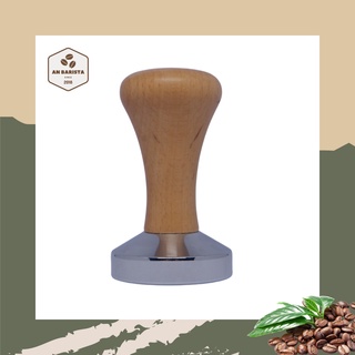 Tamper 53mm inox đáy phẳng cán gỗ phù hợp Staresso Mirage
