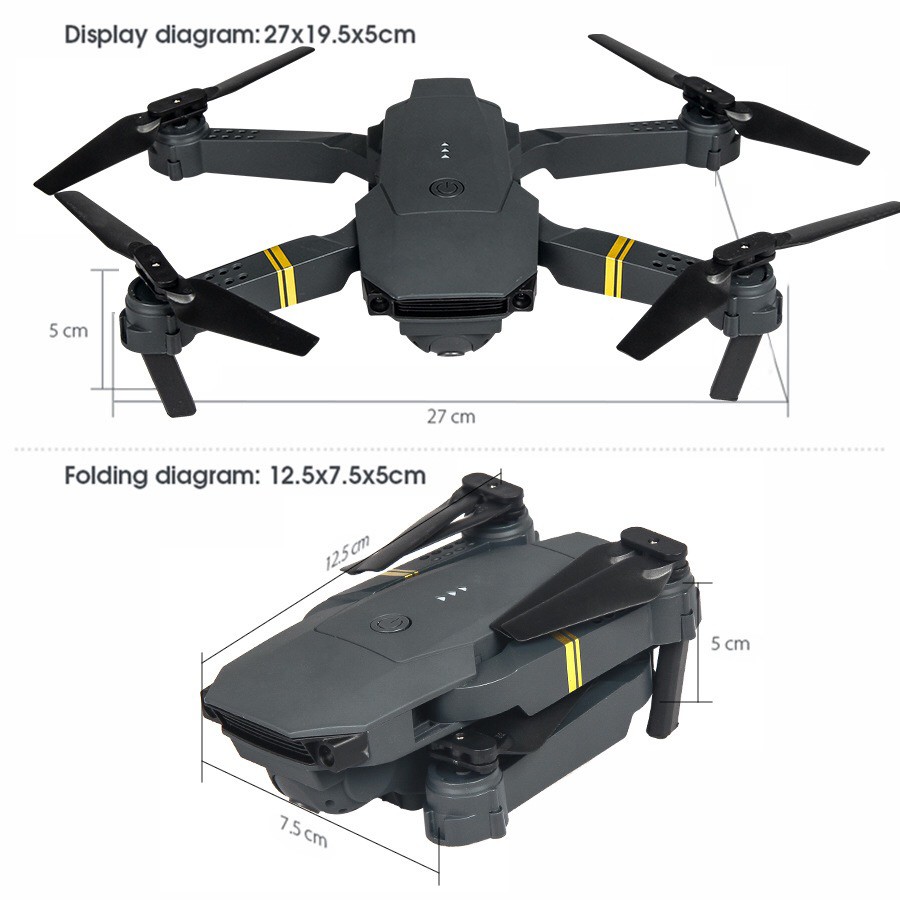 Flycam E58 Thế Hệ 2020, Camera WIFI FPV 720p, Tích Hợp Giữ Độ Cao, Chế Độ Không Đầu RC RTF Drone