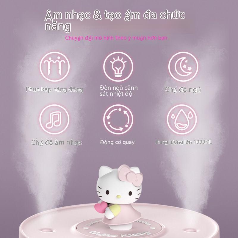 HelloKitty Âm Nhạc Tạo Độ Ẩm Xông Phòng Mini Dễ Thương Tạo Độ Ẩm Văn Phòng Nhà Máy Tính Để Bàn Xịt Dưỡng Ẩm Phun Sương Tạo Độ Ẩm