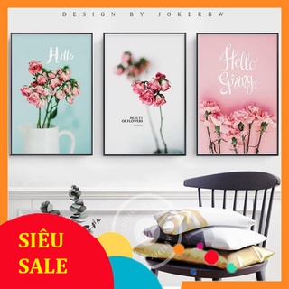 Tranh treo tường Canvas decor phòng khách, phòng ngủ đẹp - Bộ 3 bức tranh canvas treo tường Tặng kèm đinh treo tranh