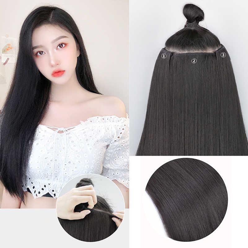Set 3/6 Kẹp Tóc Giả Làm Dày Tóc Tàng Hình Tự Nhiên 150G