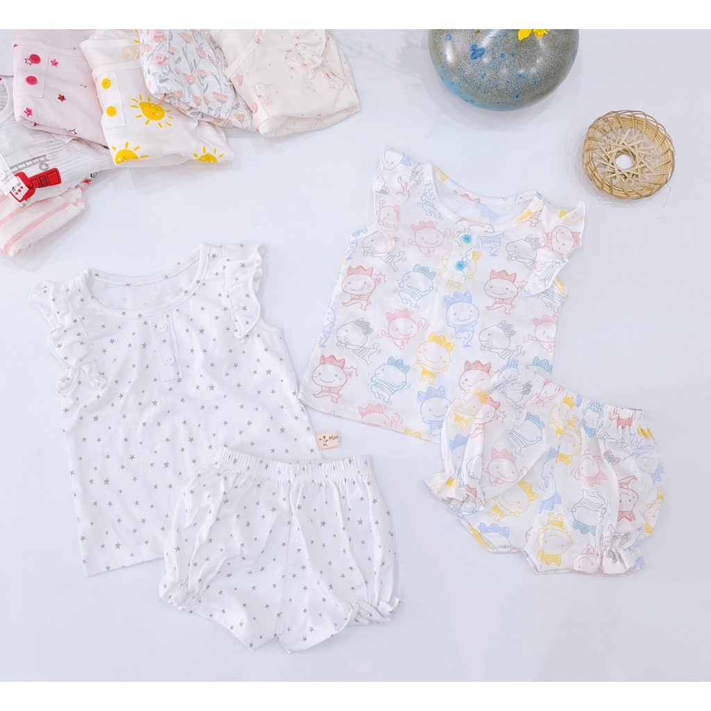 [Rẻ vô địch] Set Đồ Bộ Cánh Tiên Quần Nhún 1 Mặc Nhà Cho Bé Gái Từ 1 - 5 Tuổi - DB8003