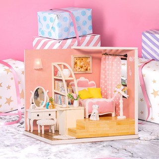 Mô hình nhà gỗ diy bộ mô hình nhà búp bê tỉ lệ 1/24