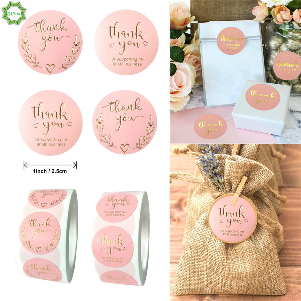 Cuộn hình dán màu hồng in chữ Thank You xinh xắn