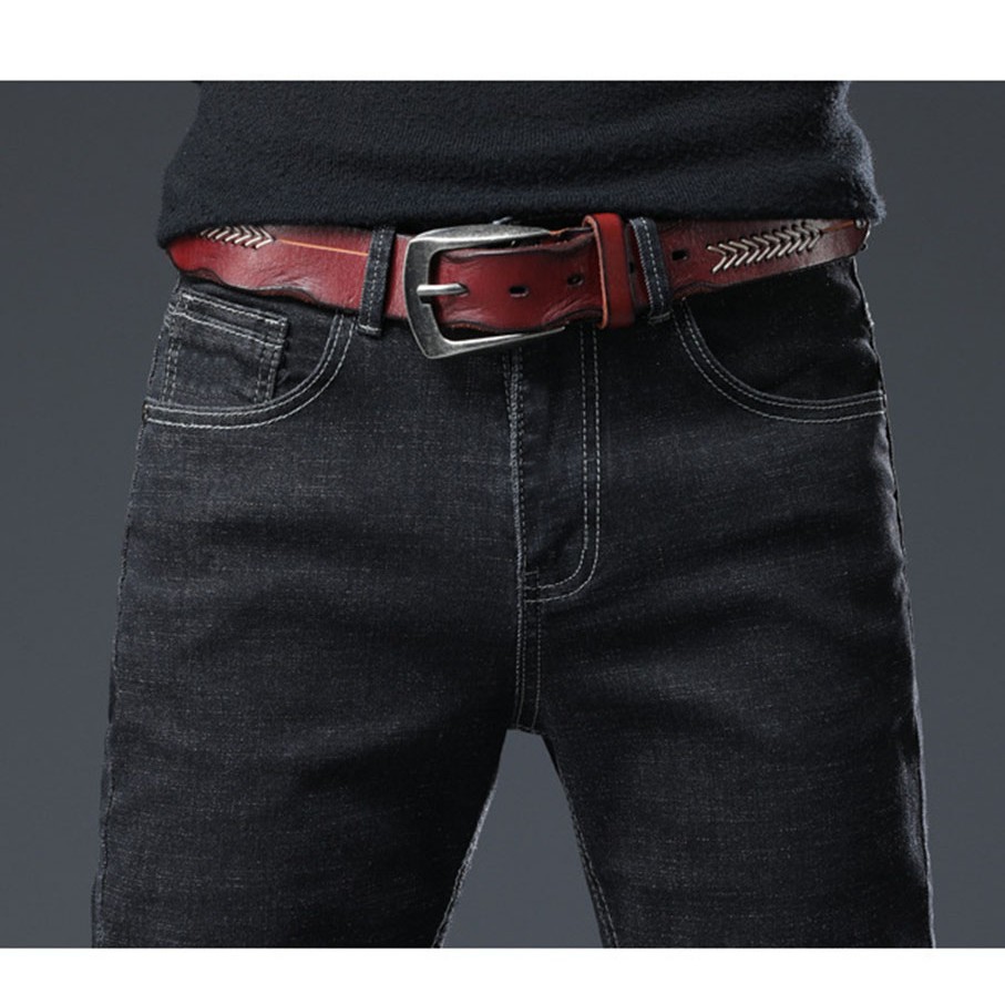 Quần Jeans Nam Ooki Chất Bò Dáng Ôm Co Giãn 3 Màu Chuẩn Size