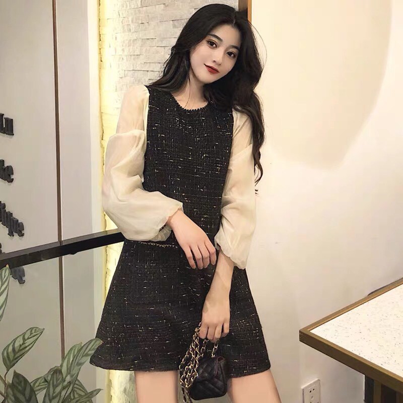 VÁY SUÔNG PHỐI TAY CÁCH DIỆU bánh bèo xinh hết nấc