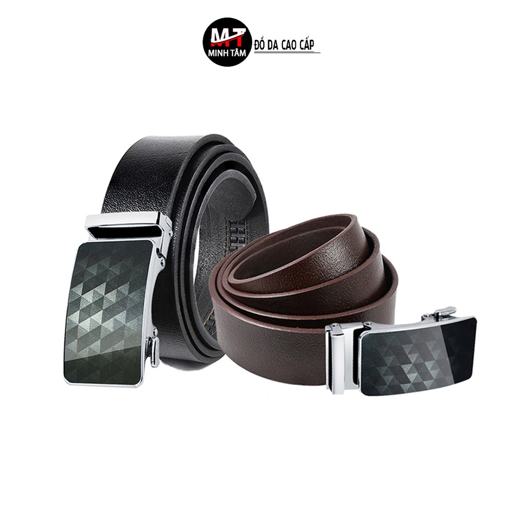 Thắt lưng nam Minh Tâm da bò , khóa kim loại kiểu tự động MT-07H