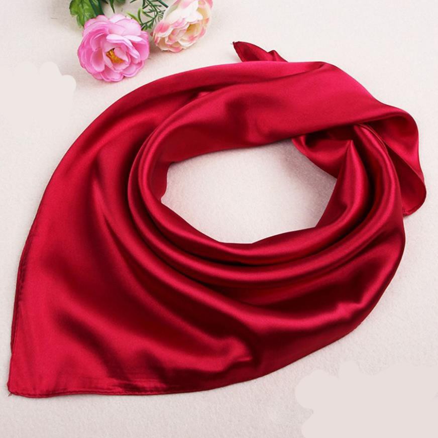 [Hàng Xịn, Giá Tốt] Khăn Satin Trơn, Khăn Turban Đồng Phục Công Sở Màu Đỏ Rượu - Chất Liệu Satin - 60x60cm - Mã SD003