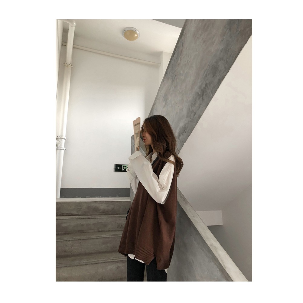 [Mã WAMT10K giảm 10k cho đơn 0k] Kumivn áo gile len mỏng phom rộng dài ulzzang Hàn Quốc | BigBuy360 - bigbuy360.vn