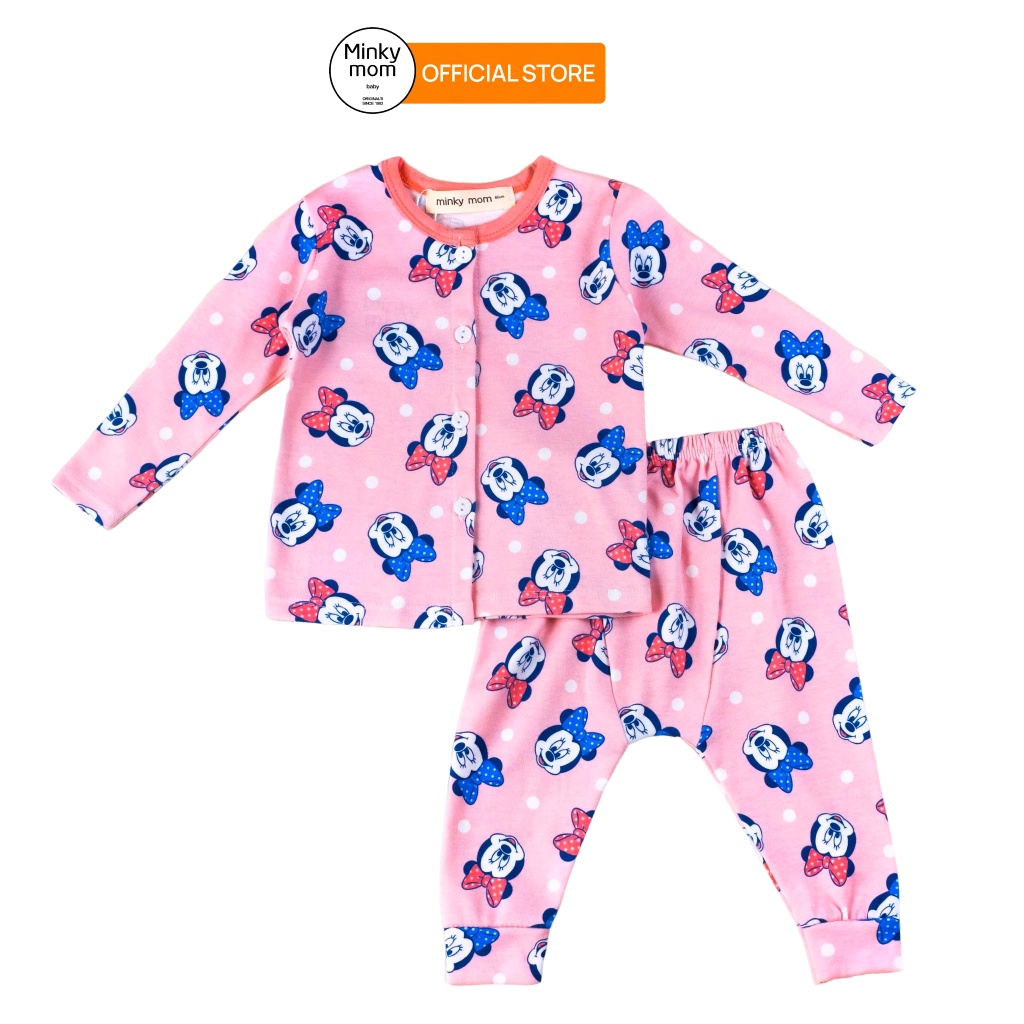 Bộ quần áo trẻ em dài tay Minky mom, đồ sơ sinh chất cotton hàn cho bé trai bé gái -MK40
