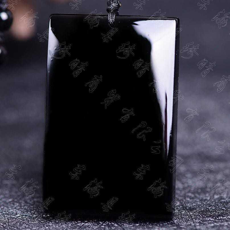 Dây Chuyền Mặt Thánh Giá Đá Obsidian Tự Nhiên