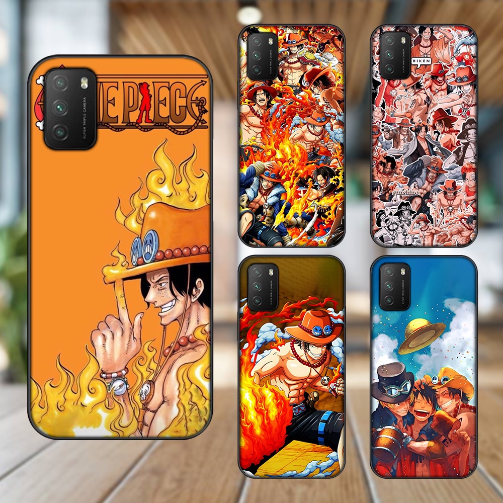 Ốp lưng Xiaomi Poco M3 viền đen in hình Ace One Piece