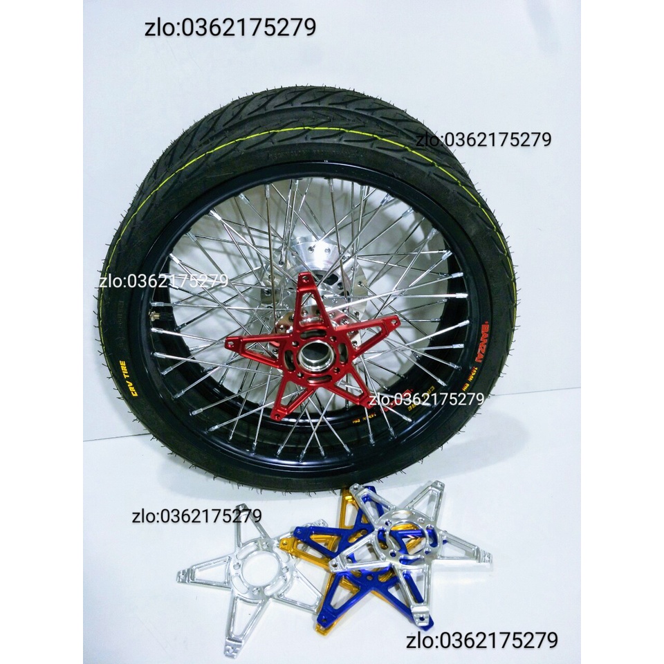 CẶP BÁNH CĂM RAIDER BAN ZAI .DALE. SOLUTE .SH THÁI ĐEN CĂM ĐÙM MẠ CROM LOẠI 1 KÈM VỎ CRV THÁI 60.70 VỚI PÁT NGÔI SAO