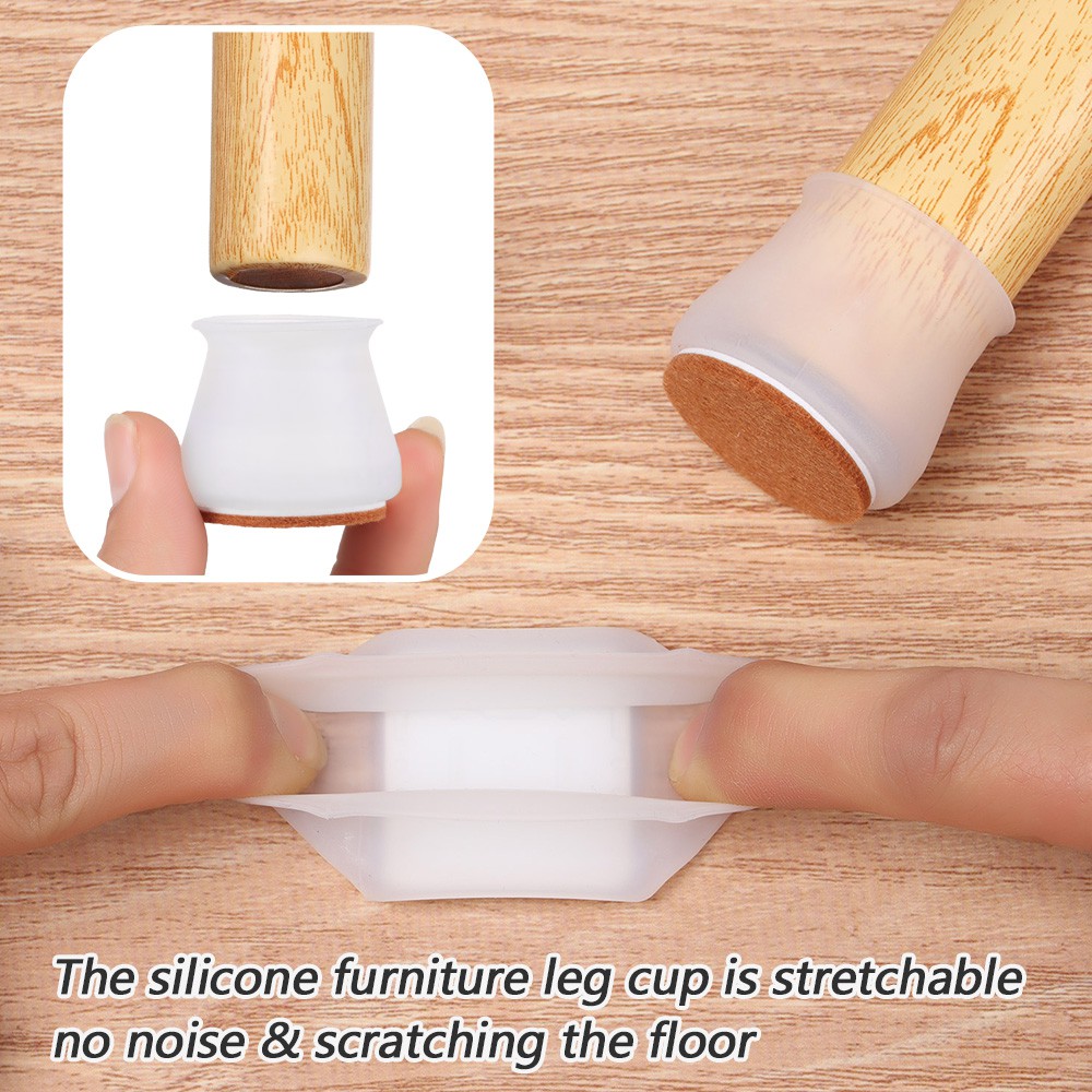 Bộ 4 Miếng Bọc Chân Bàn Ghế Chống Trượt Chống Mòn Chống Mòn Tiện Dụng Bảo Vệ Chân Bàn
