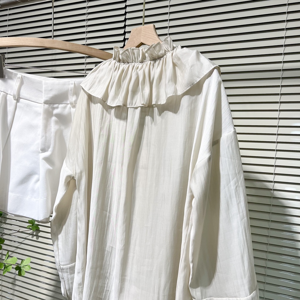 Áo sơ mi cổ bèo silk , Peace House Clothing