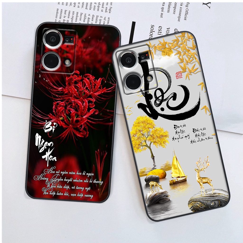 Ốp lưng Oppo RENO 8 4G - BẢO VỆ CAMERA in hình chữ tài chữ lộc, Cha Mẹ, bình an SIÊU ĐẸP