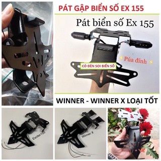 Bộ pát biển số gập EX 155 , 150 , Winner x - winner mẫu mới loại dày đẹp có đèn soi biển hàng cao câp chống rung lắc