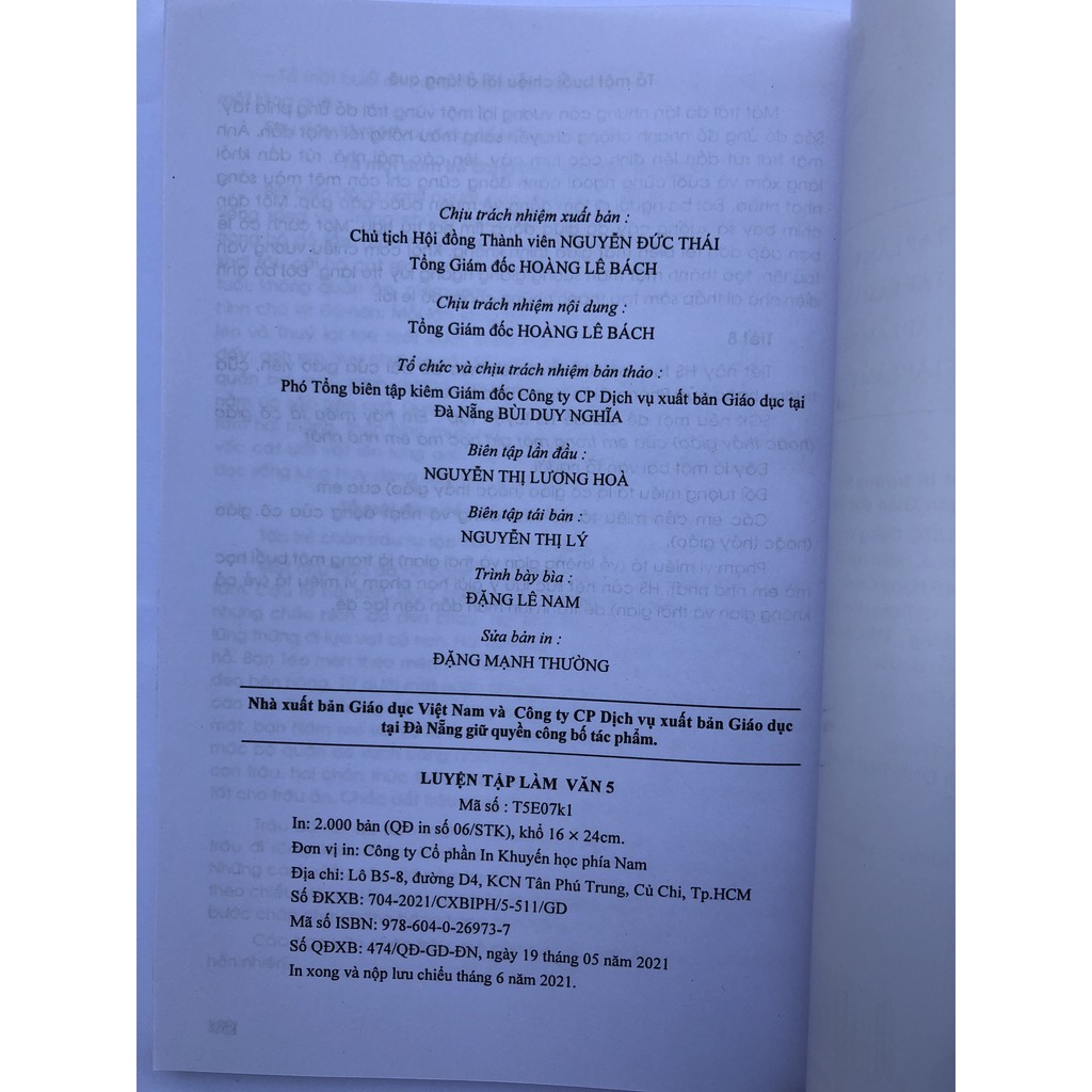 Sách – Luyện tập làm văn 5 – NXB giáo dục – Đặng Mạnh Thường