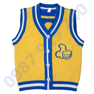 Áo gile len thời trang HÀNG ĐẸP LOẠI 1 có cúc giữa  cổ tim cho bé trai và bé gái từ 4-10kg AGLVC