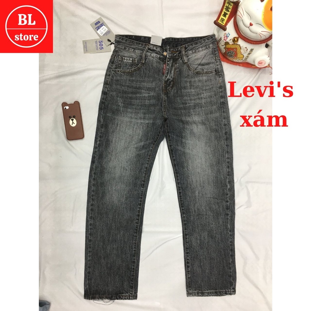 Quần jean nam ống suông trơn LEVI, bò nam dáng form rộng thoải mái phong cách