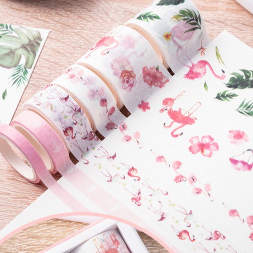 &lt;Ảnh Thật Shop Chụp&gt; Hộp 10 Cuộn Băng Dính Washi Tape Chủ Đề DIY Trang Trí Bullet Journal Nhật Ký Sổ Lưu Niệm Teeci677