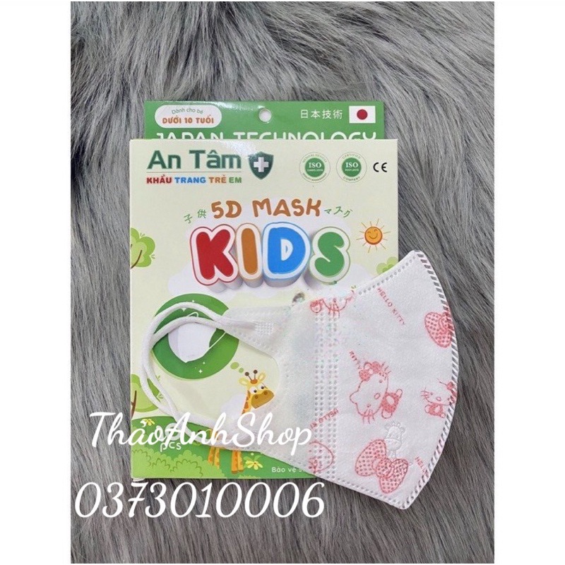 Freeship Combo 10c Khẩu Trang Y Tế 5D Kid Nhật Bản TAKI Hàng 4 Lớp In Hình Cho Bé Từ 2-9 Tuổii