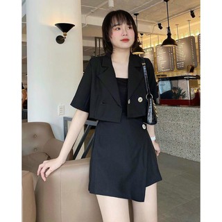 Bộ Đồ Nữ, Set Vest 2 Chi Tiết Áo Vest Mix Quần Váy Chất Umi Hàng Loại 1