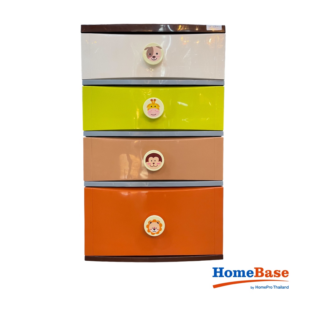 HomeBase STACKO Tủ nhựa 4 tầng bằng B56 Safari Thái Lan W57xD48xH95cm pha màu