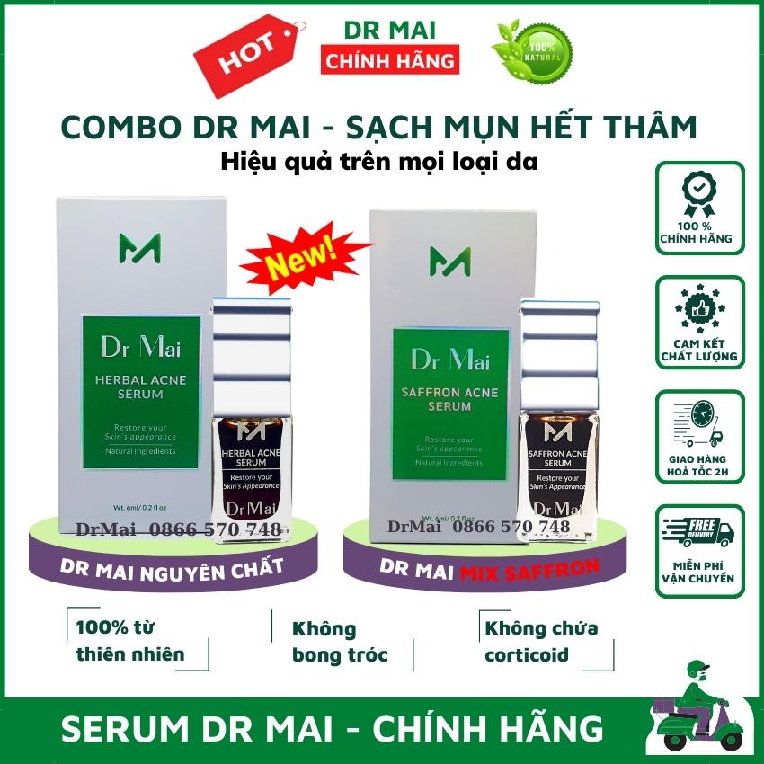 Dr Mai, combo Dr Mai nguyên chất và mix saffron giúp đánh bay mụn sạch thâm chiết xuất 100% từ thiên nhiên