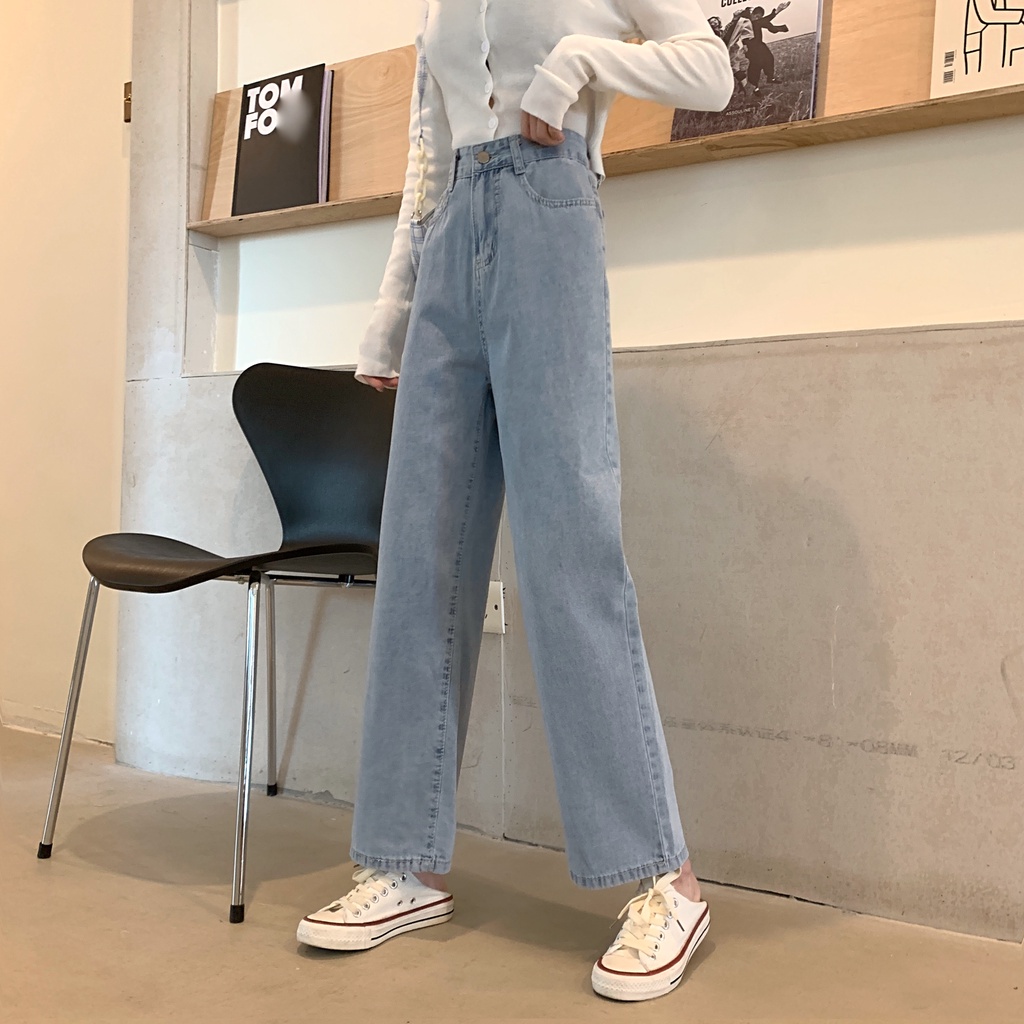 SUXI Quần jean lưng cao phong cách thời trang Hàn dành cho phái đẹp