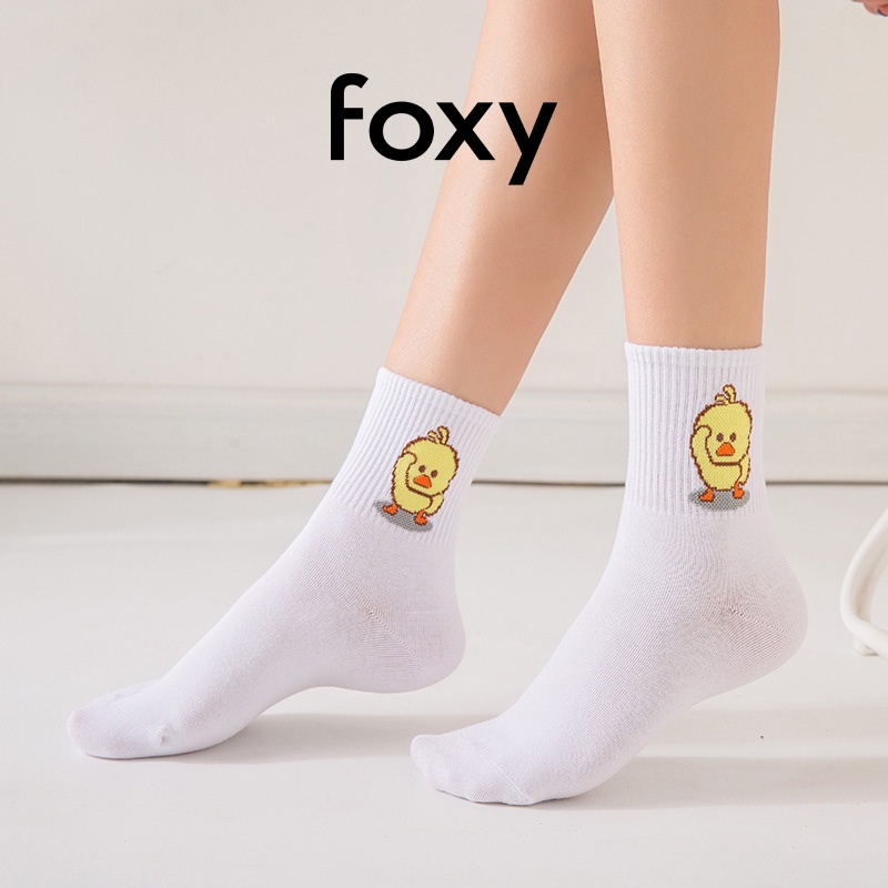 Tất Nữ Cổ Ngắn Vớ Nữ Cổ Ngắn Vịt Vàng Dễ Thương Hottrend Foxy - FOS019