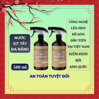 Bình Xịt Tẩy Đa Năng hữu cơ Bồ hòn Ecocare 500ml, chất tẩy đa năng, dùng làm nước lau bếp, nước lau bàn ăn