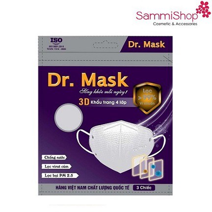 Túi Khẩu trang Dr.Mask 4 lớp 3D S2 3 chiếc