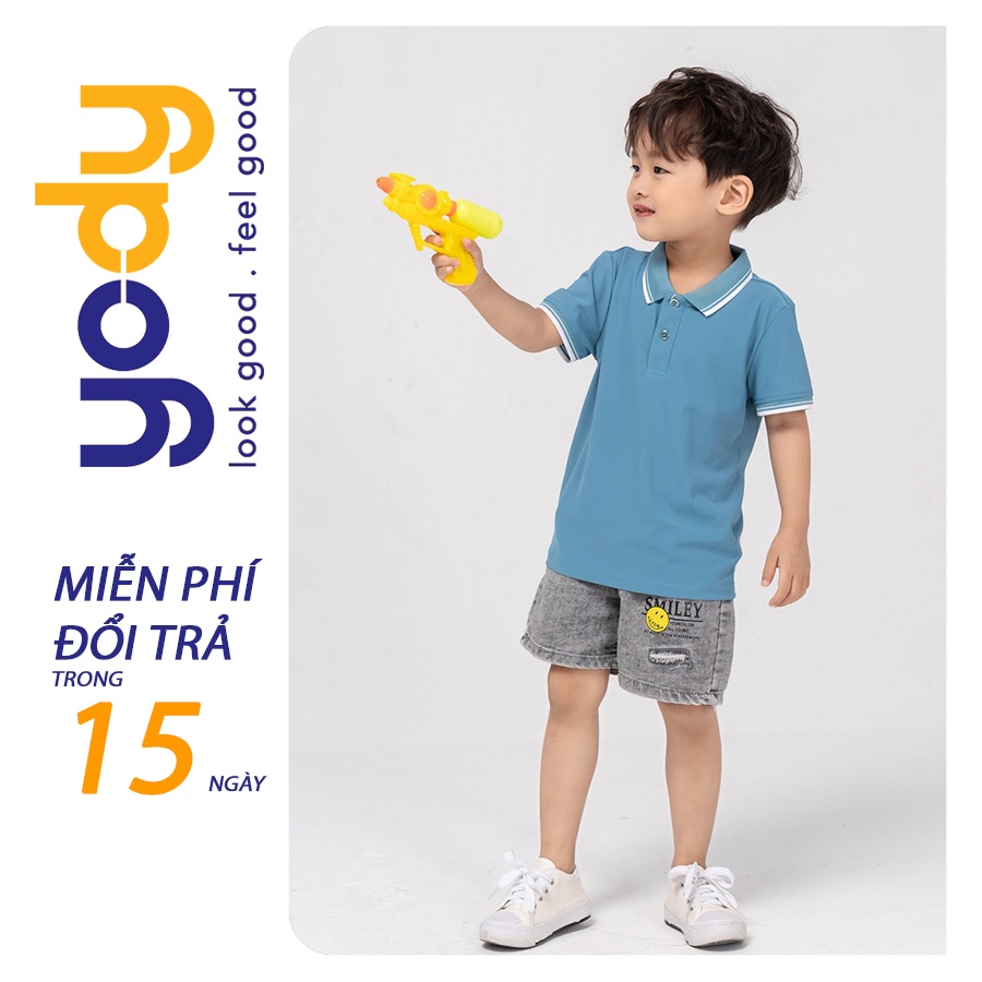 Áo Polo Trẻ Em Bo Kẻ Chất Liệu Airy Cool YODY. Sản Phẩm Cao Cấp KID3072