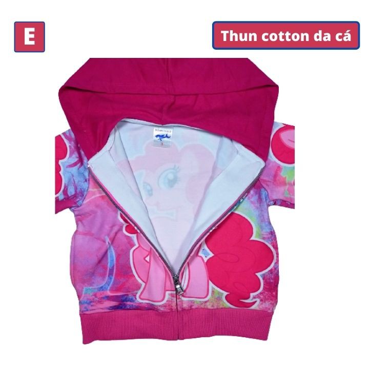 Áo khoác bé gái hình Pony từ 11-43kg - Thun cotton da cá in 3D cực chất- Tomchuakids