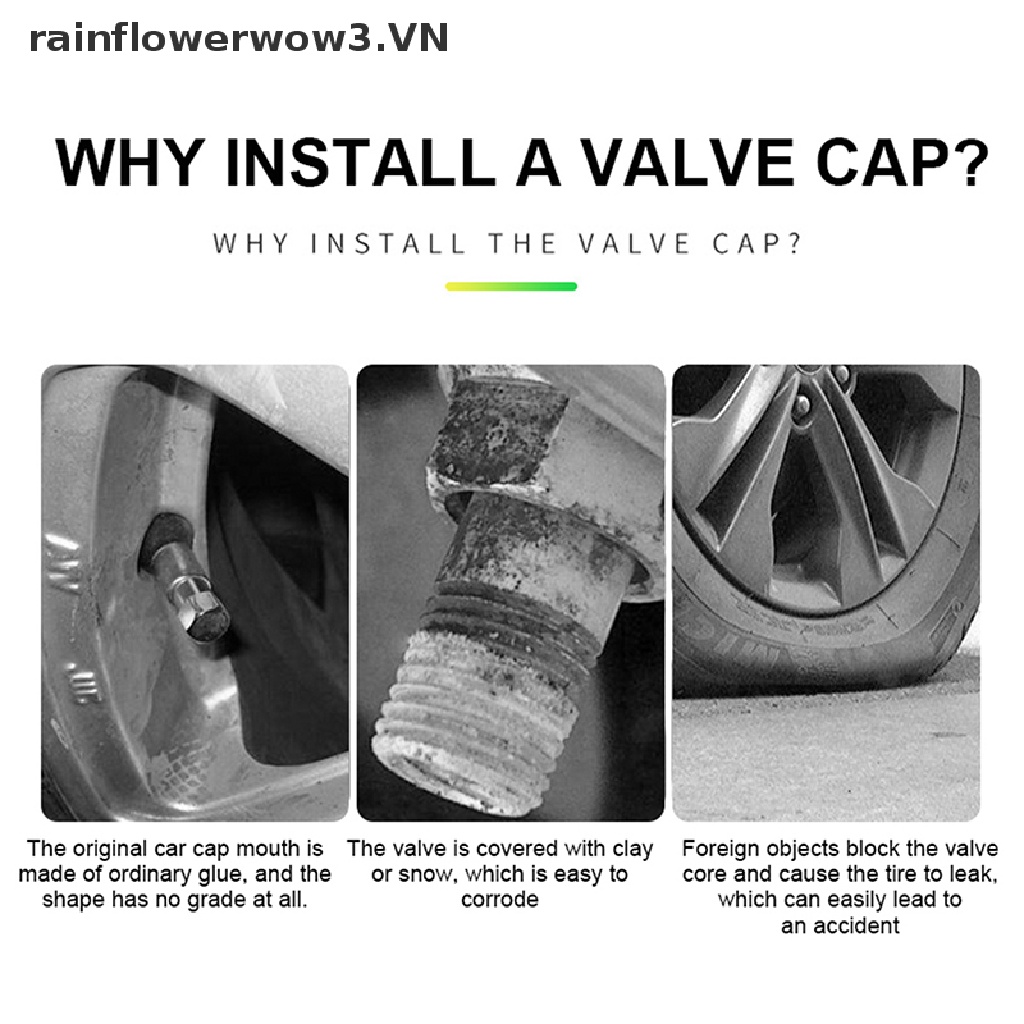 Bộ 4 Nắp Van Lốp Xe Dạ Quang Thông Dụng Cho Xe Hơi / Xe Máy