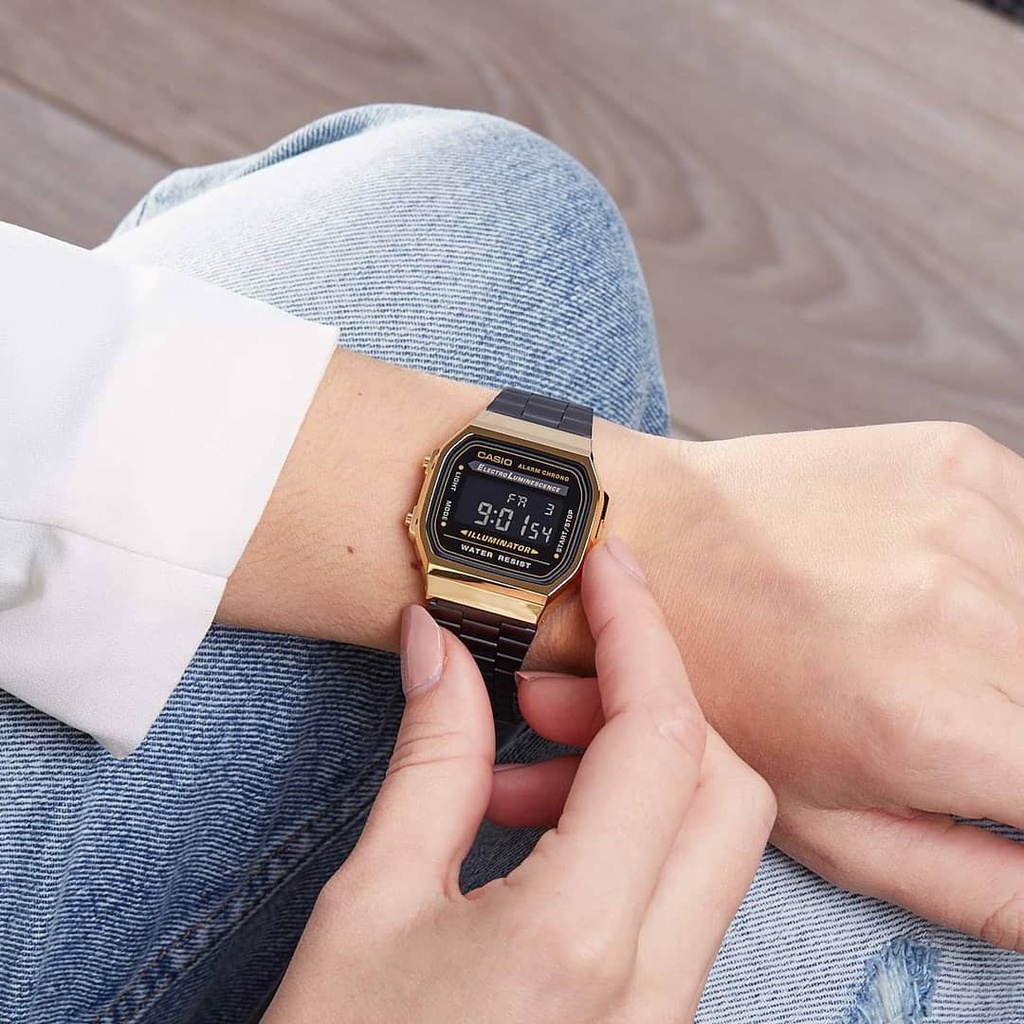 Đồng hồ Casio Nam Dây Kim Loại Vintage A168WEGB-1BDF Chính Hãng