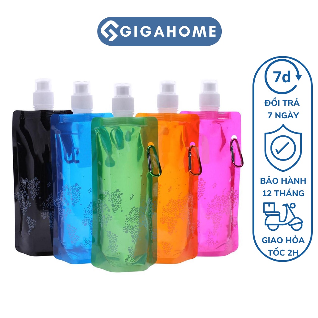 Túi Dạng Bình Nước Thể Thao Chống Thấm GIGAHOME Đi Dã Ngoại, Phượt Tiện Lợi 500ml 7720