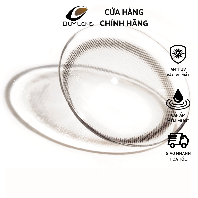 Kính áp tròng xám tro WITTY GRAY 14mm - Lens 0 độ chính hãng Hàn Quốc hạn 1 năm