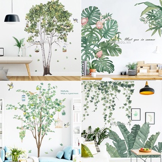 Decal cây xanh rủ trần, dán tường, cây xanh trang trí chân tường giá rẻ [D10-1012]