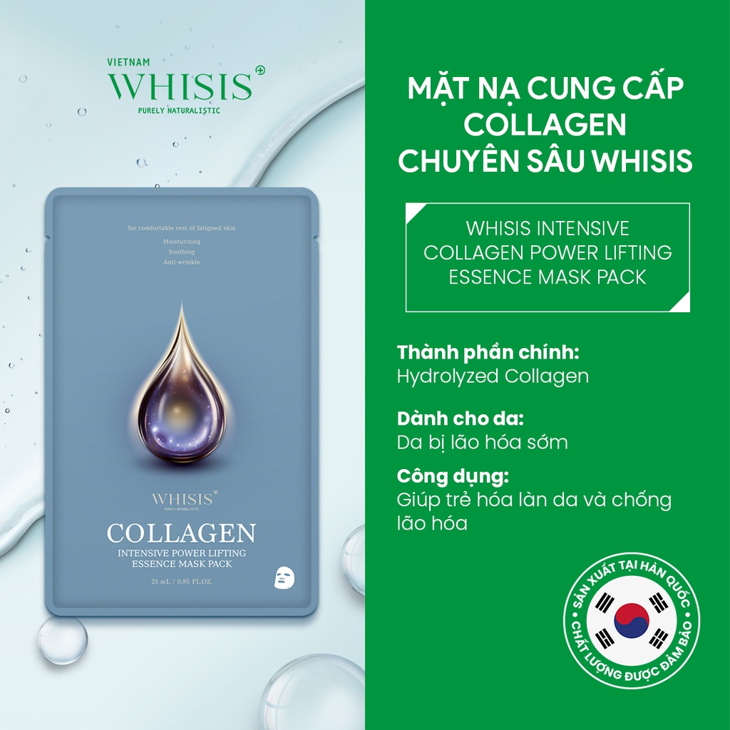 Mặt Nạ Collagen Cao Cấp WHISIS Intensive Collagen Power Lifting Essence Chống Lão Hóa, Tái Tạo Da Chuyên Sâu 25ml