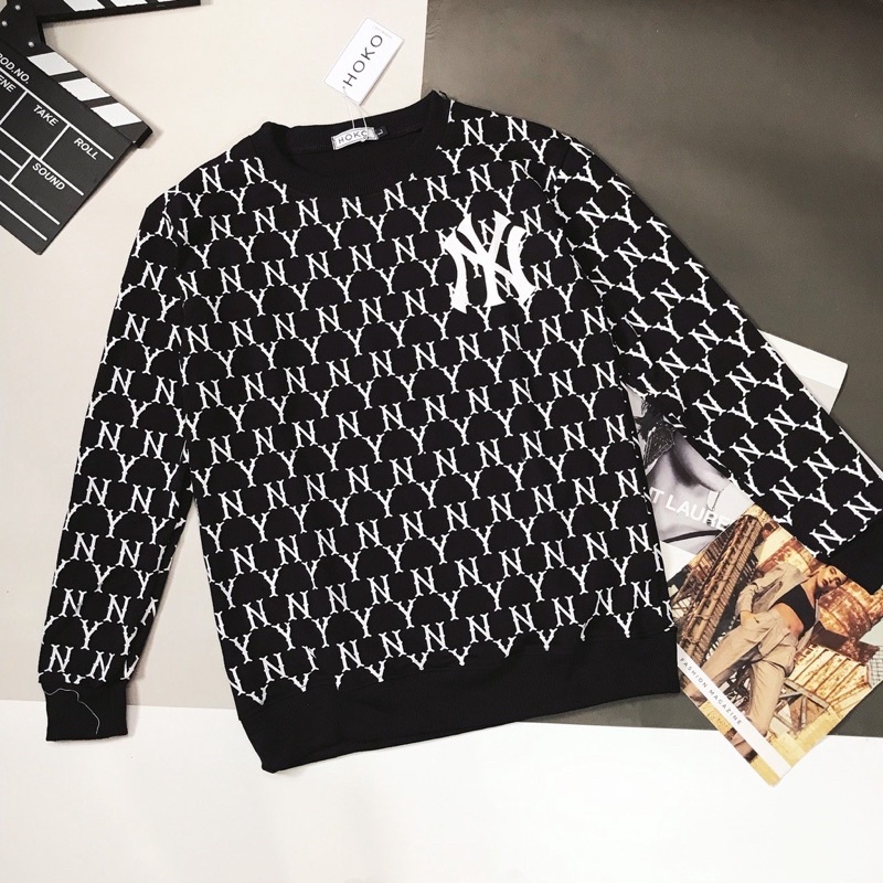 Áo Sweater Unisex NY màu ĐEN/KEM Vải Chân cua Form Rộng Ulzzang Unisex  Nam nữ unisex  Jaystoree