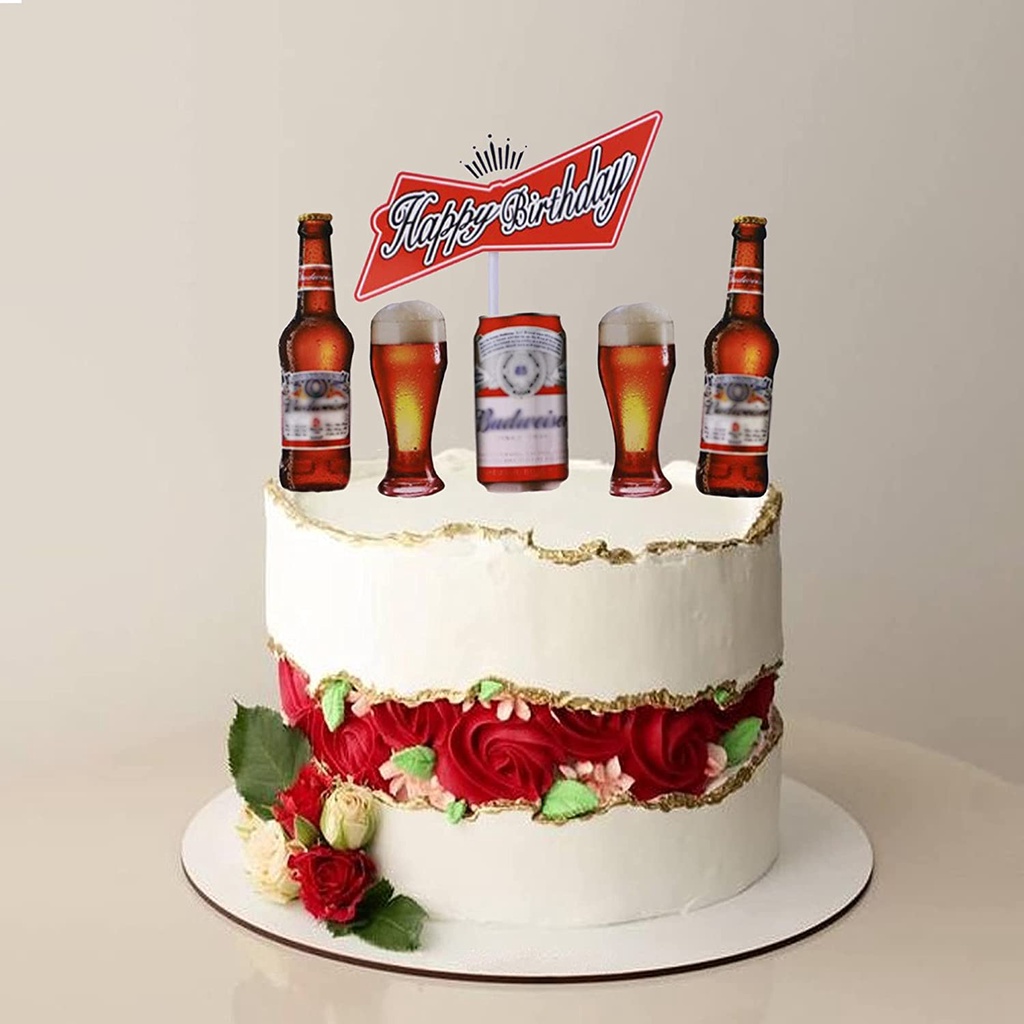 Set 6 Phụ Kiện Trang Trí Chai Bia/Sinh Nhật Dễ Thương