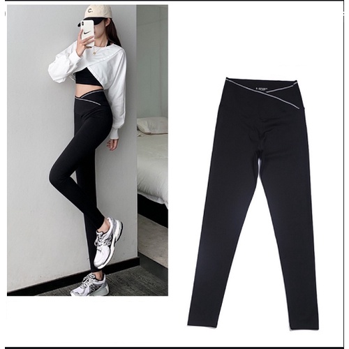 Quần legging CHIPXINHXK cạp chéo chất co giãn thoải mái vận động