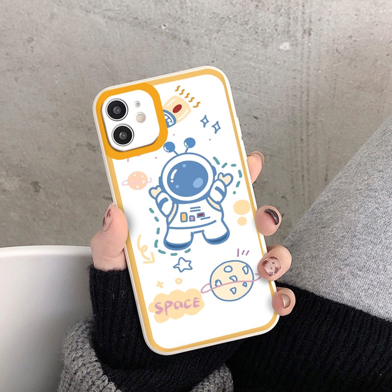 Ốp Iphone siêu đẹp phi hành gia Space ốp lưng iphone cạnh vuông 6plus 7 plus 8 x xr xsmax 11 promax 12 pro 13 pro max