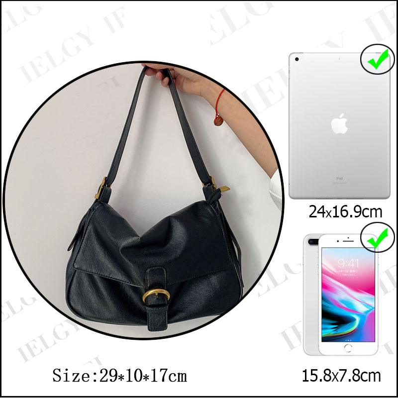 Túi xách đeo vai bằng da màu trơn thời trang